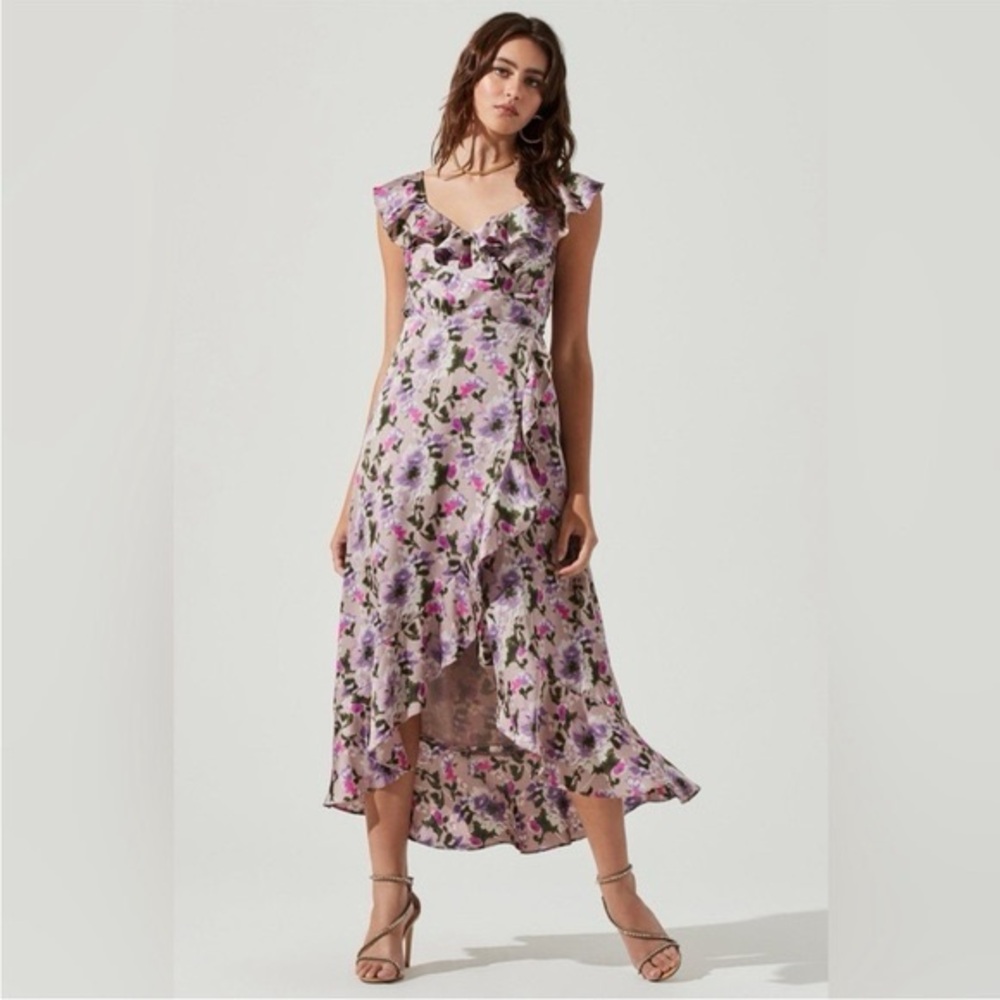 Astr Floral Wrap Dress